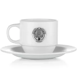 Набор фарфоровых кофейных чашек "СССР" на 3 персоны